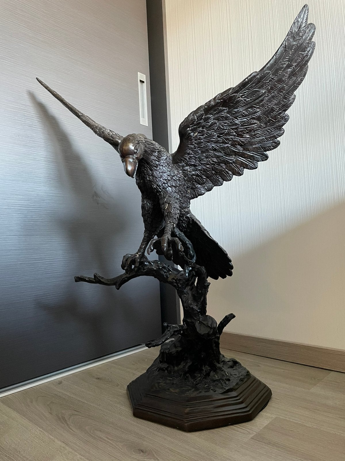 Bronzen adelaar in stijl van Jules moigniez 105 cm hoog!, Ophalen