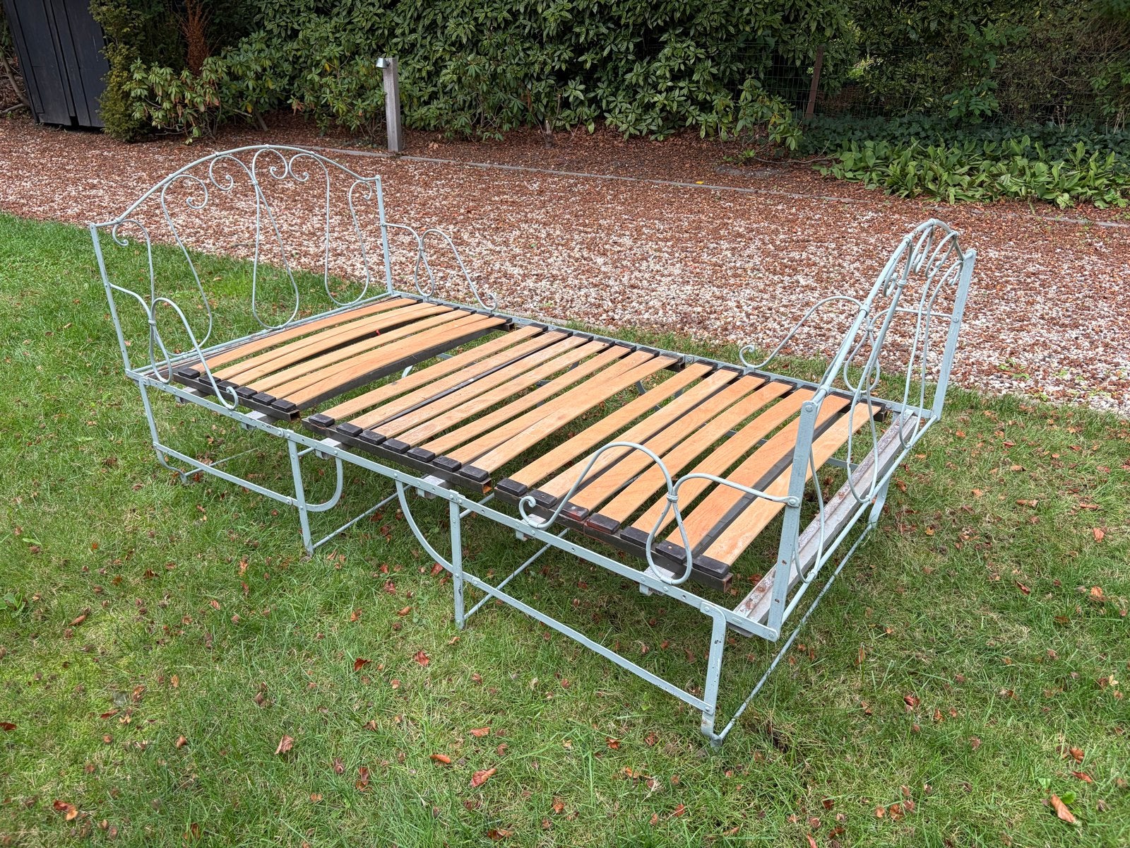 Opklapbaar frans metalen bed, Antiek en Kunst, Ophalen