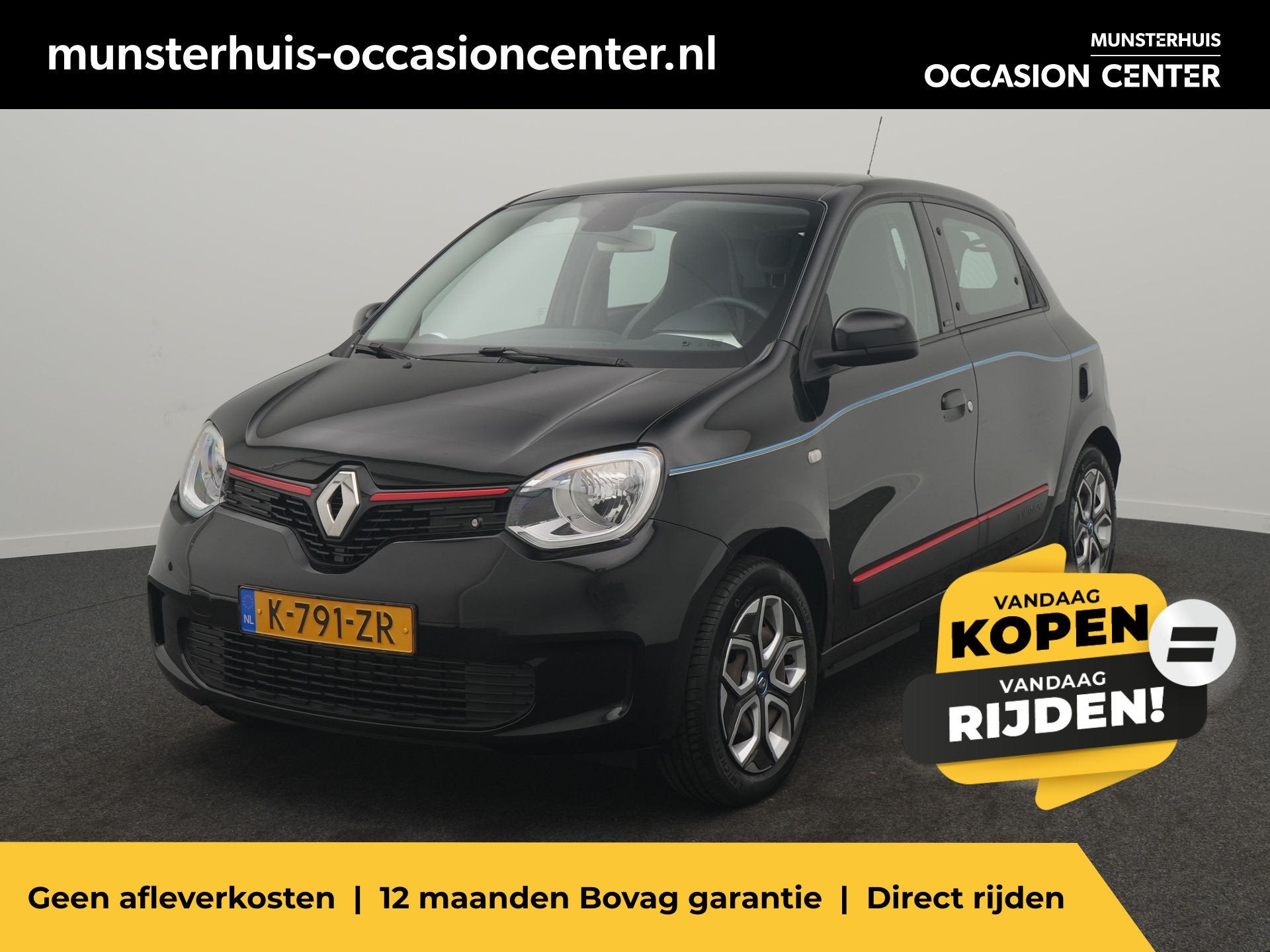 Renault Twingo Z.E. R80 Collection - RIJKLAARPRIJS - Parkeer, Auto's, Automaat, 12 maanden, 22 kWh, Zwart