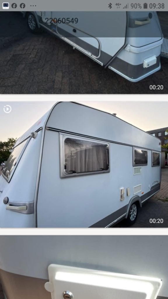 eriba hymer 480 voortent, Caravans en Kamperen, Caravans, Schokbreker, 2 aparte bedden, Rondzit, Bedrijf