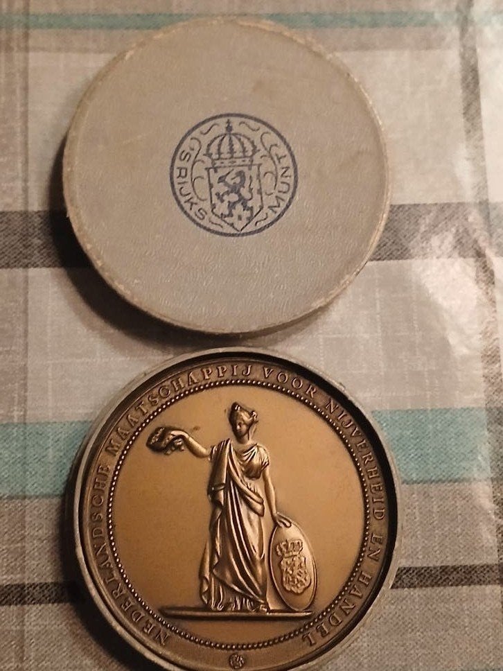 Bronzen pennimg 25 jaar dienst Werkspoor Amsterdam, Postzegels en Munten, Penningen en Medailles, Ophalen of Verzenden