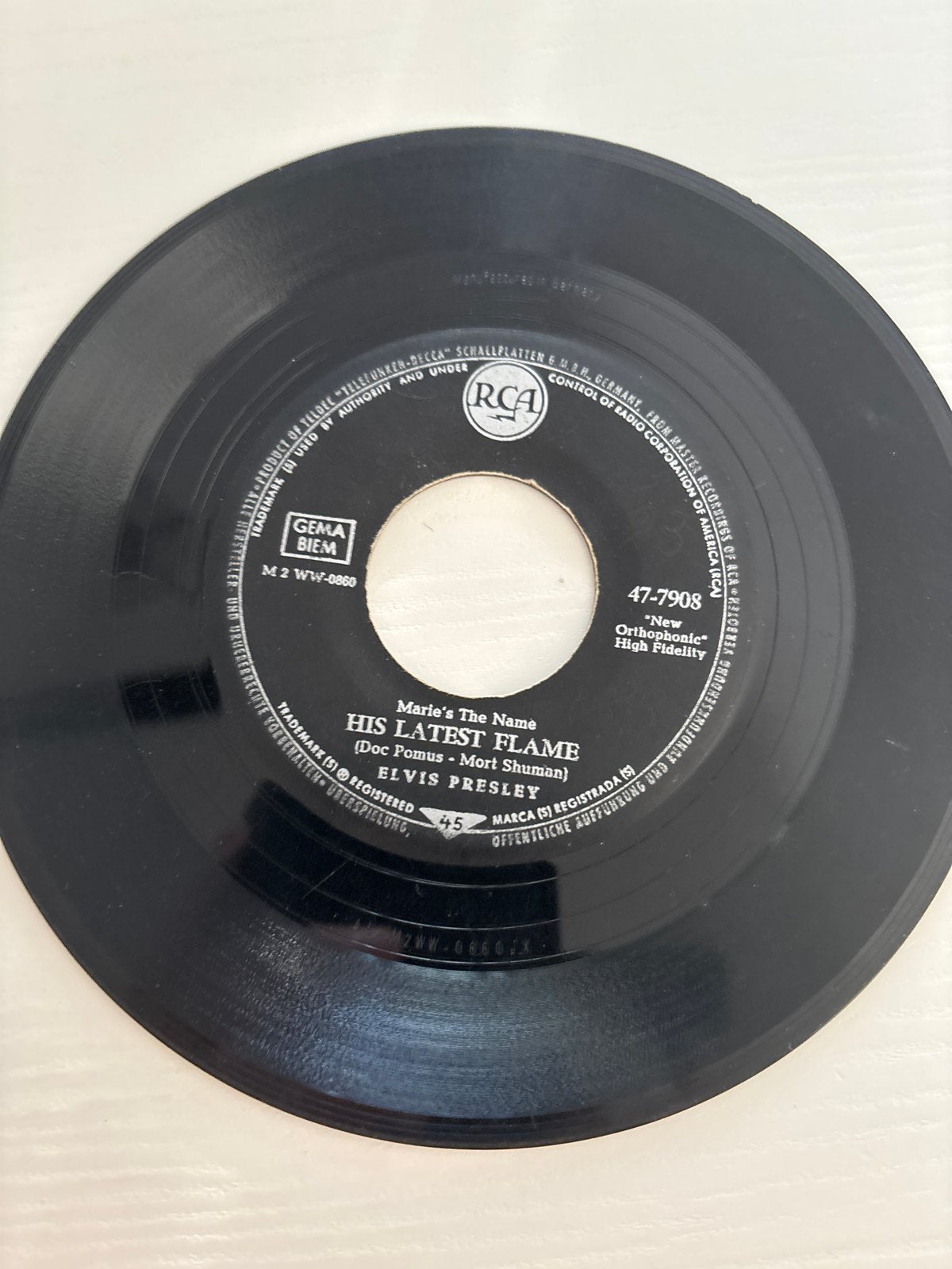 Elvis Presley - His Latest Flame / Little Sister 45 toeren, Ophalen of Verzenden, Gebruikt
