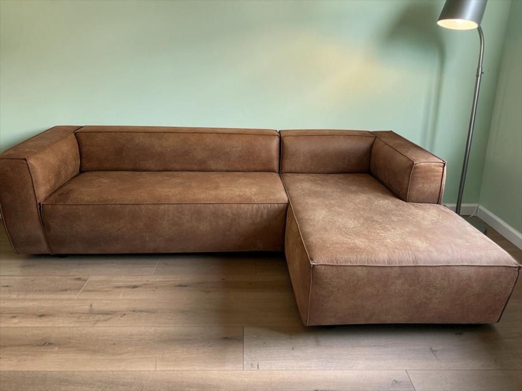 WOOD Hoekbank model Bean - Comfortabel en Stijlvol, Ophalen, 250 tot 300 cm, Gebruikt, 100 tot 125 cm