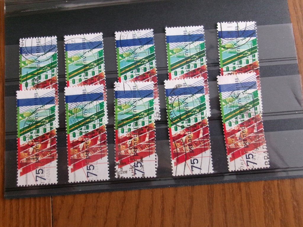 1989 -10 x verzelfstandiging ptt (825a), Postzegels en Munten, Ophalen of Verzenden, Gestempeld