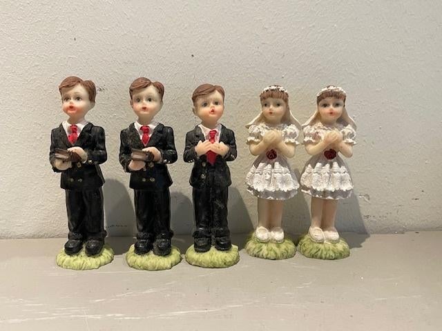 5 x vintage communie poppetje / taartstuk. Jongen en meisje, Ophalen