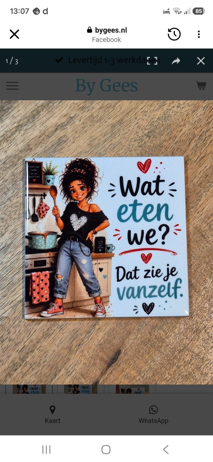 tegeltje met humor, Nieuw, Ophalen of Verzenden, Handgemaakt, 10 cm