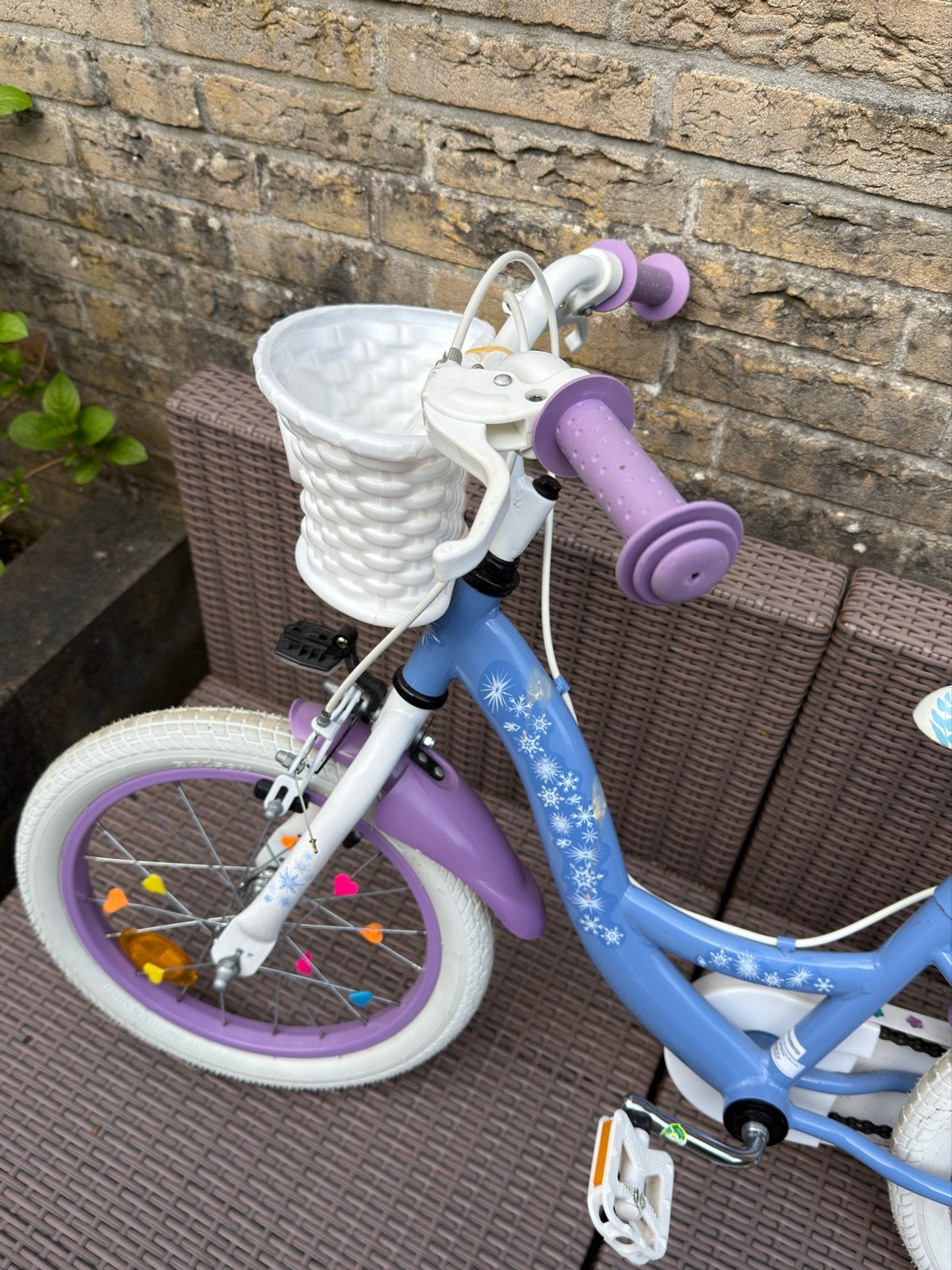 Kinderfiets Frozen 16 inch met zijwieltjes, Ophalen, Zijwieltjes, Velgrem, 16 tot 20 inch