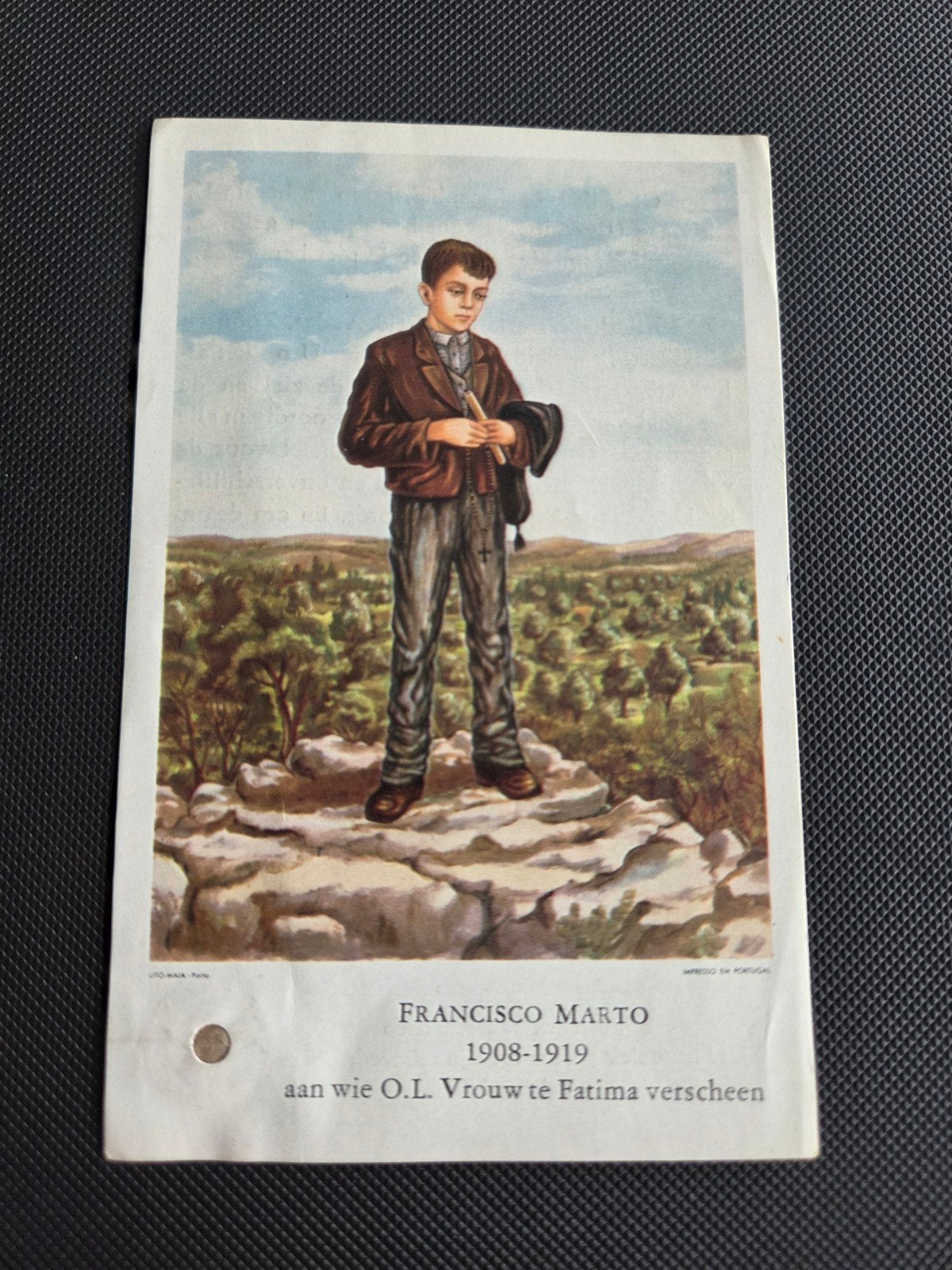 Heiligenkaart Francisco Marto - Fatima - Religieus erfgoed, Ophalen of Verzenden, Gebruikt, Kaart of Prent, Christendom | Katholiek