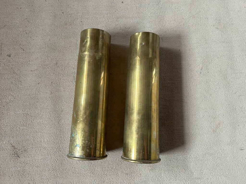wo1 - 5,7cm Belgische Nordenfeldt hulzen - LEEG, Verzamelen, Ophalen of Verzenden, Landmacht, Overige gebieden, Hulzen of Bodemvondsten
