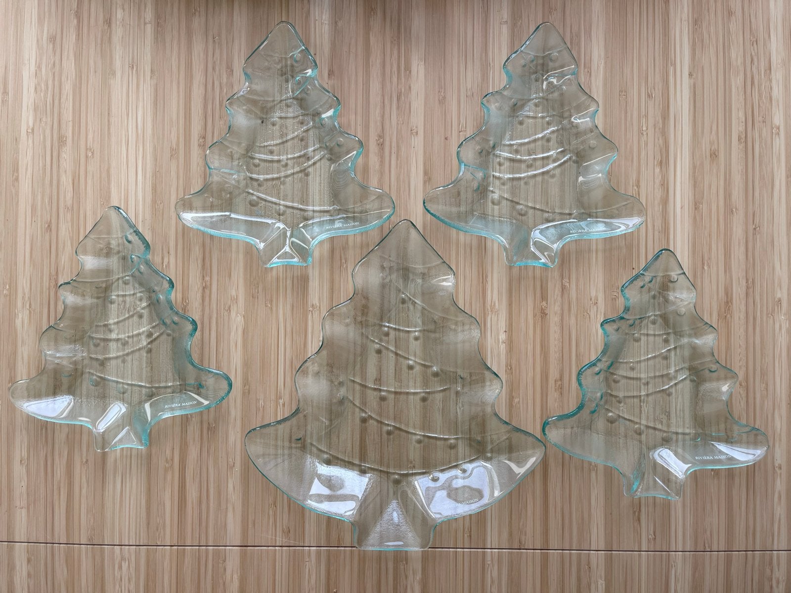 Riviera Maison kerstboom schalen set van 5 stuks, Ophalen, Schaal, Overige vormen, Glas