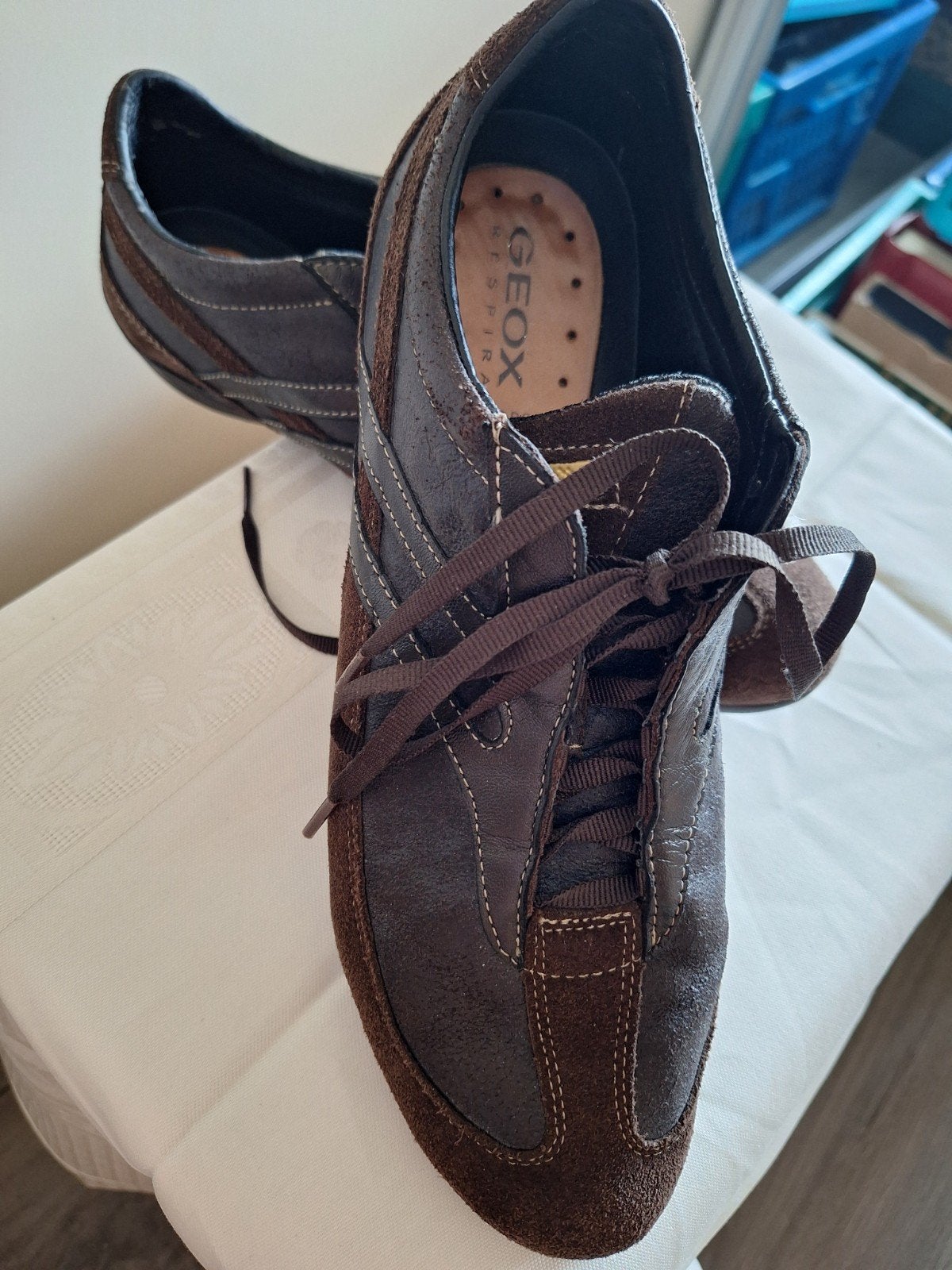 Geox Respira bruine sneakers - Maat 38, Geox, Bruin, Ophalen of Verzenden, Sneakers of Gympen