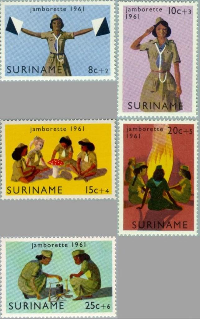 Suriname 1961 - nvph 371-375 - Jamborette, Verzenden, Postfris