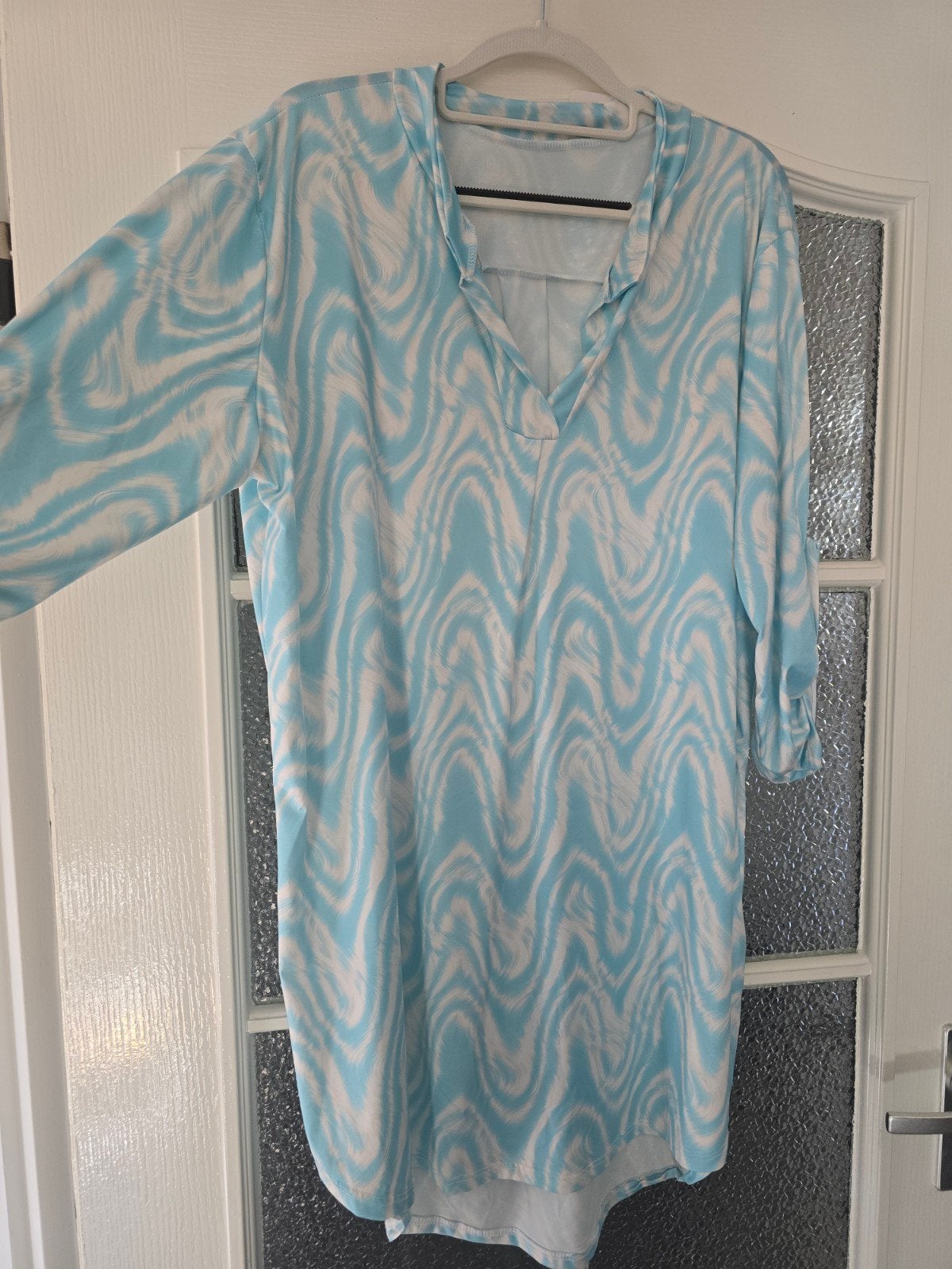 SALE nieuw jurk tuniek 40 42 44 46 turquoise wit, Ophalen of Verzenden, Nieuw, Maat 46/48 (XL) of groter, Wit