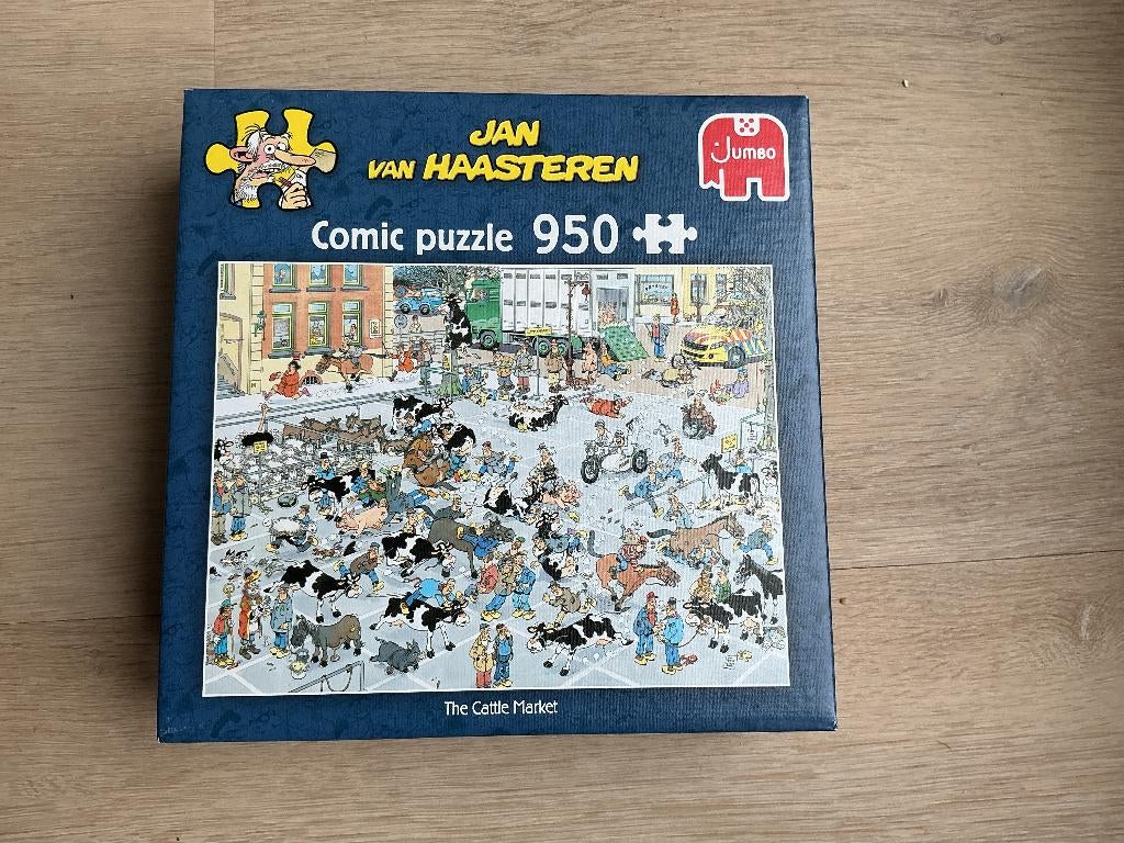 jan van Haasteren legpuzzel 950 st. THE CATTLE MARKET, Ophalen, 500 t/m 1500 stukjes, Zo goed als nieuw, Legpuzzel