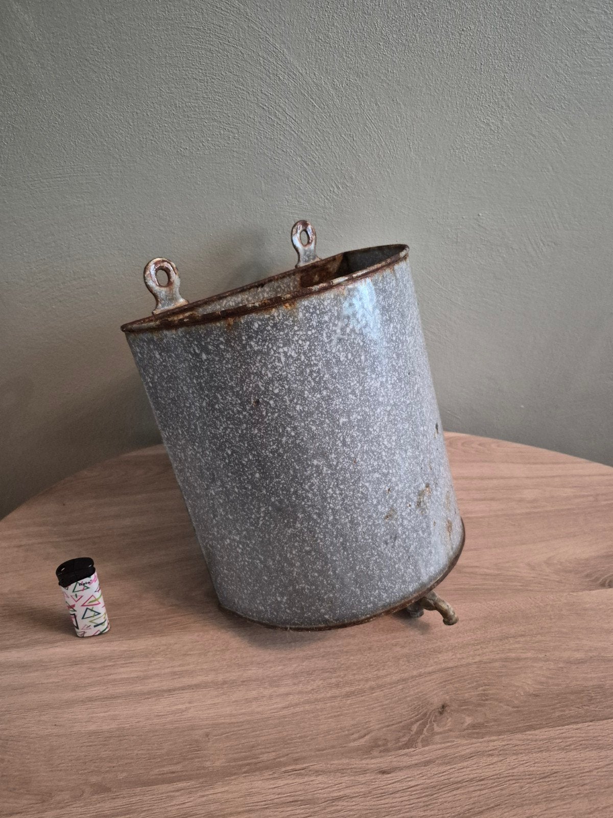 Vintage geëmailleerde waterketel met kraan, Ophalen of Verzenden