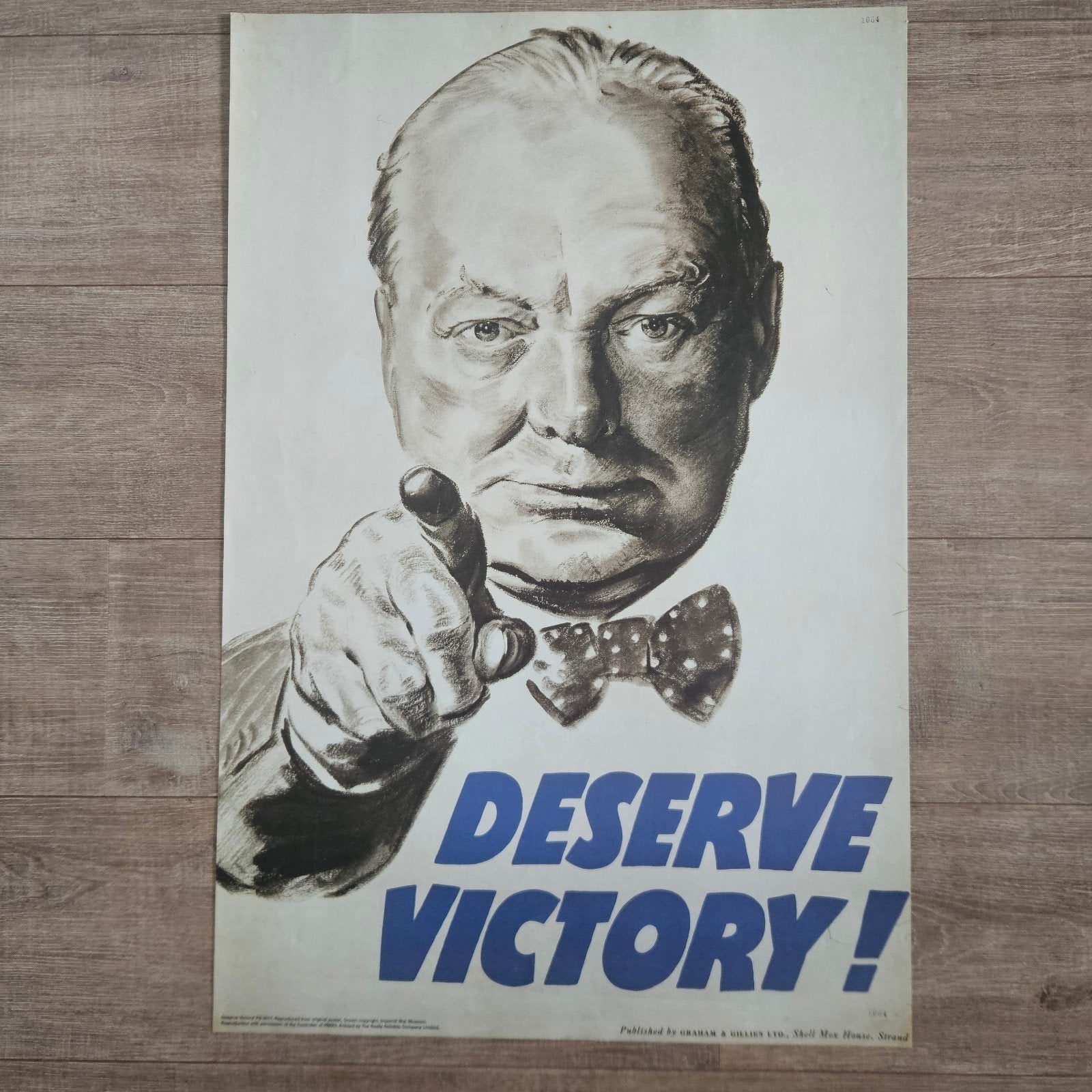 Vintage poster Winston Churchill - Herdruk 76 x 51cm, Verzamelen, Posters, Ophalen of Verzenden, A1 t/m A3, Overige onderwerpen