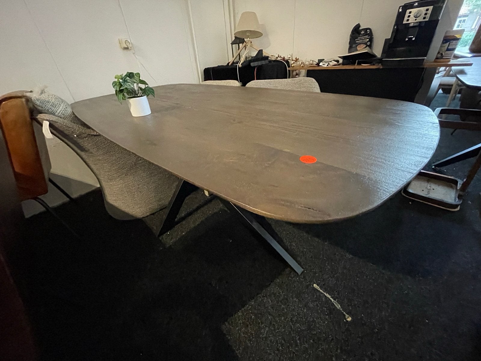 Deense ovale eettafel massief mangohout 200x100 spinpoot, 100 tot 150 cm, Nieuw, Vijf personen of meer, 150 tot 200 cm