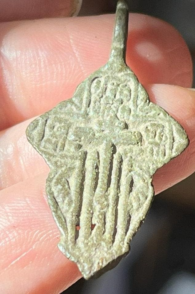 Bodemvondst…18e/19e eeuws Russisch Orthodox Bronzen  Kruisje, Ophalen of Verzenden
