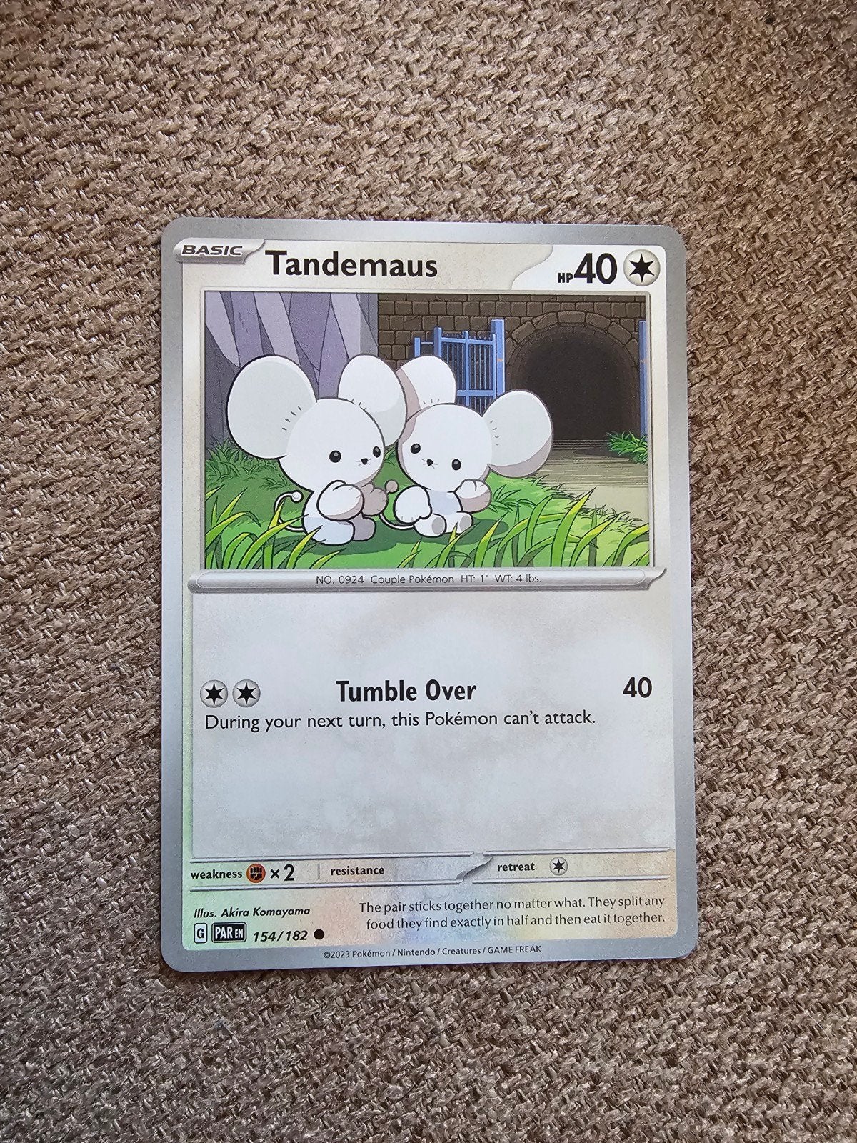 Tandemaus Pokémon Kaart (154/182) - Near mint, Ophalen of Verzenden, Zo goed als nieuw, Losse kaart