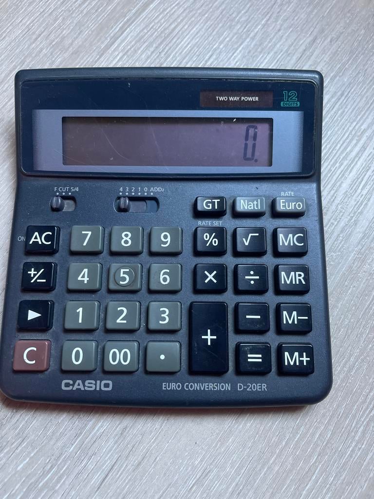 Casio euro conversion D-20ER rekenmachine, Ophalen of Verzenden, Gebruikt