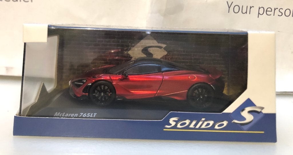 Solido 1:43 McLaren 765LT V8-Biturbo donker rood metallic, Ophalen of Verzenden, Nieuw, Auto, Solido