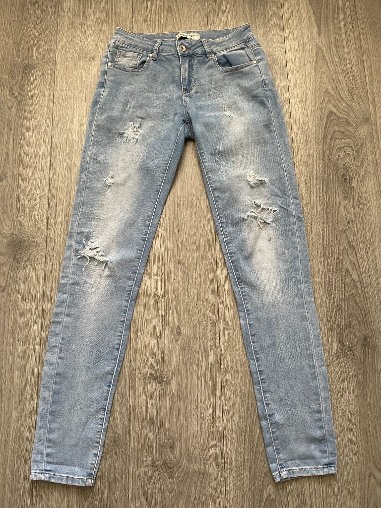 Monday dames blauwe denim spijkerbroek slim fit jeans mt M, Monday, Blauw, Ophalen of Verzenden, Zo goed als nieuw