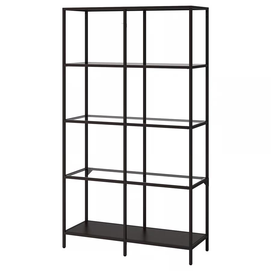 IKEA Vitrinekast Zwart - Gehard Glas en Metaal, Huis en Inrichting, Kasten | Vitrinekasten, Ophalen, Met plank(en), 50 tot 100 cm