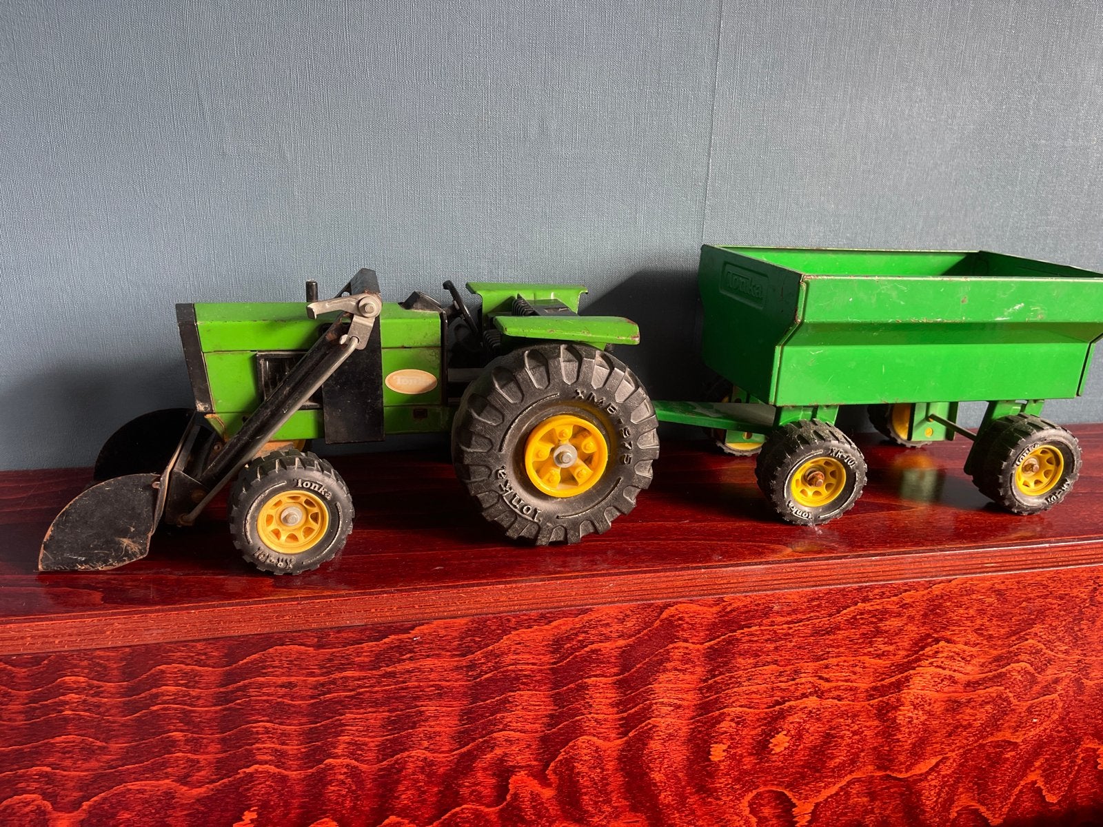 Tonka Tractor met Kiepwagen - Vintage Speelgoed, Ophalen of Verzenden, Gebruikt