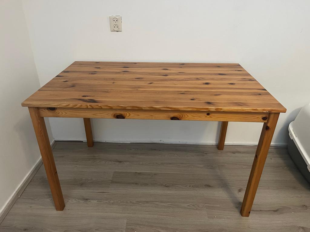 Massief Grenenhout bureau/tafel 120x75cm, Gebruikt, 100 tot 150 cm, Vier personen, Grenenhout