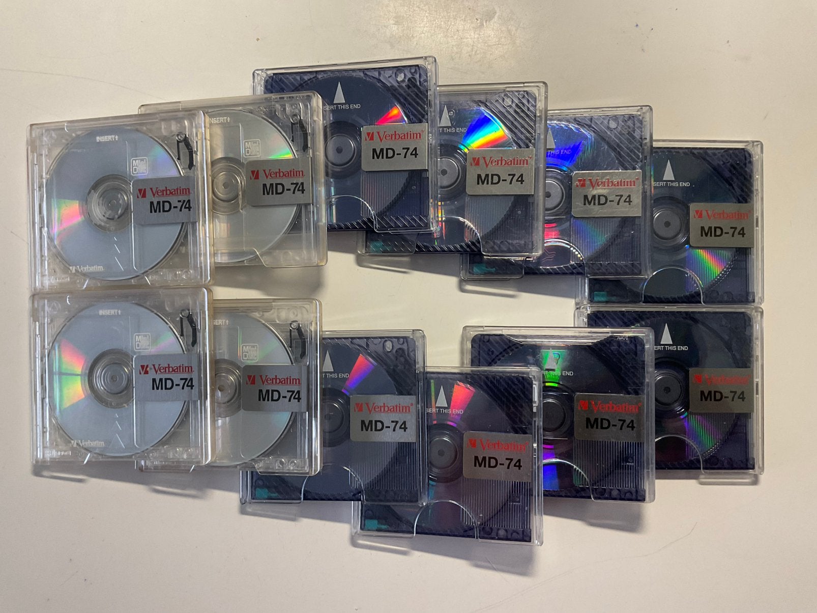 Minidisc’s  VERBATIM ZWART EN ZILVER  12x als nieuw  74 min, Ophalen of Verzenden