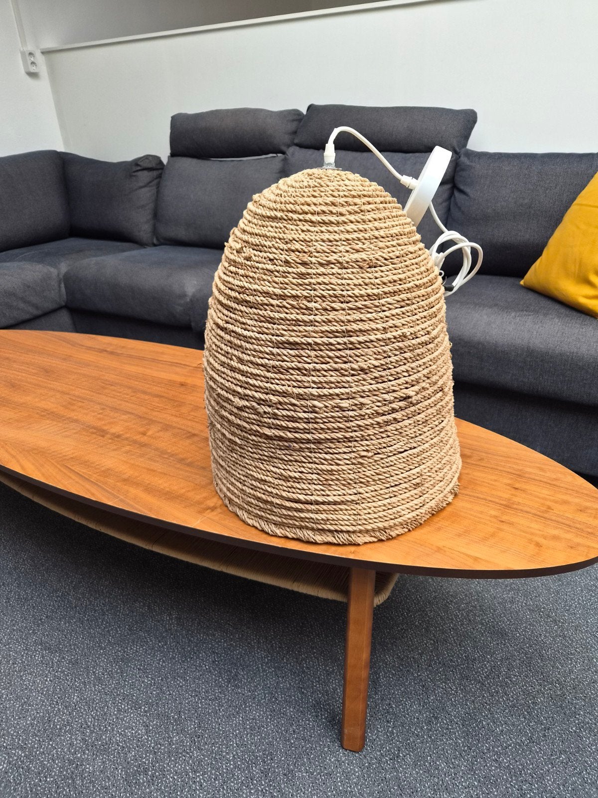 Rieten hanglamp, Ophalen of Verzenden, Zo goed als nieuw, Natuurlijk materiaal