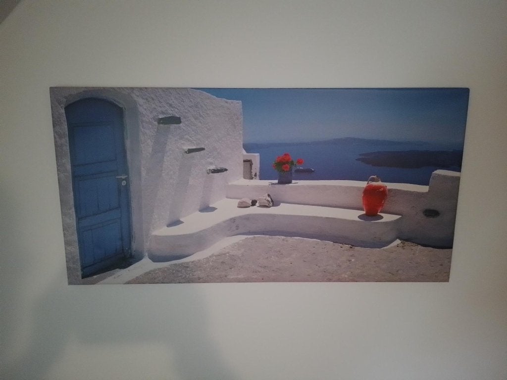 wanddecoratie Santorini - canvasdoek, Ophalen, 110 cm, 60 cm, Zo goed als nieuw