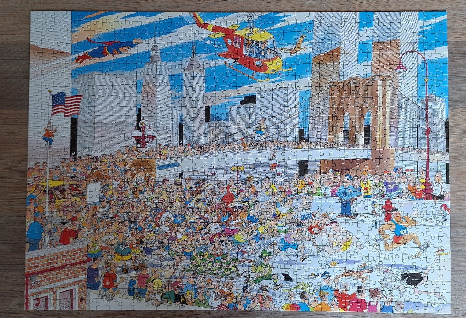 Jan van Haasteren puzzel: New York Marathon, Ophalen of Verzenden, 500 t/m 1500 stukjes, Gebruikt, Legpuzzel