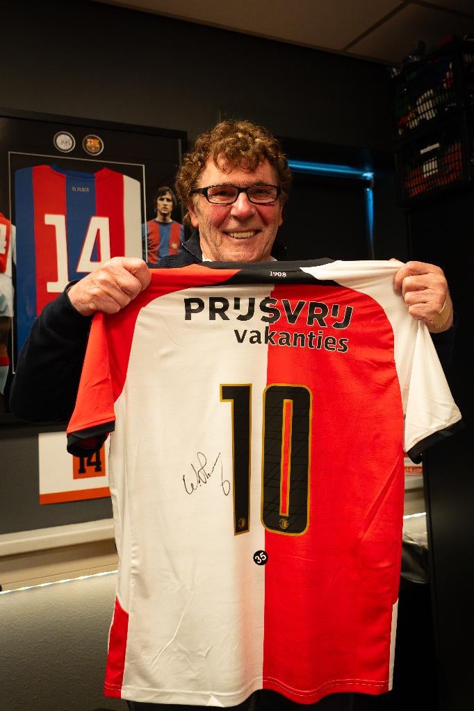 Willem van Hanegem - Gesigneerd & ingelijst Feyenoord shirt, Verzenden, Nieuw, Feyenoord, Shirt