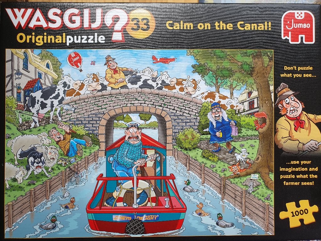 Wasgij Original nr. 33 'Calm on the Canal' - 1000 st, Ophalen, 500 t/m 1500 stukjes, Gebruikt, Legpuzzel
