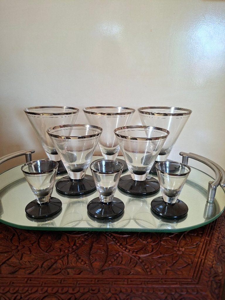 Glazen art deco lotjes, Antiek en Kunst, Antiek | Glas en Kristal, Ophalen