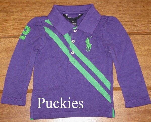 Maat 80 Paarse Ralph Lauren Big Pony polo NIEUW (10021) a, Nieuw, Ophalen of Verzenden, Ralph Lauren, Truitje of Vestje