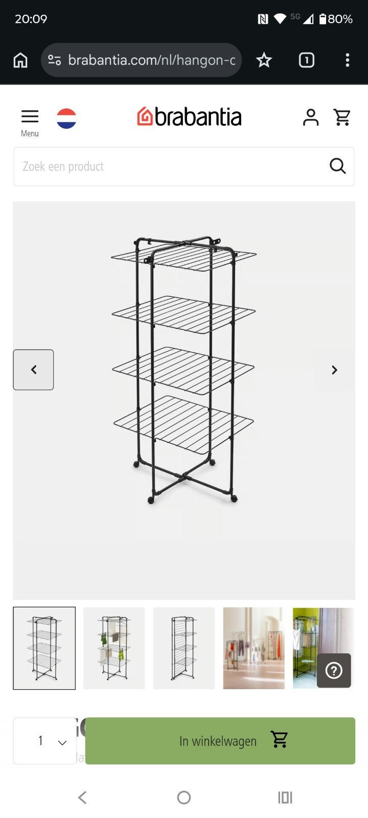 Brabantia Droogtoren, Tuin en Terras, Droogmolens en Wasrekken, Ophalen, Nieuw, Wasrek