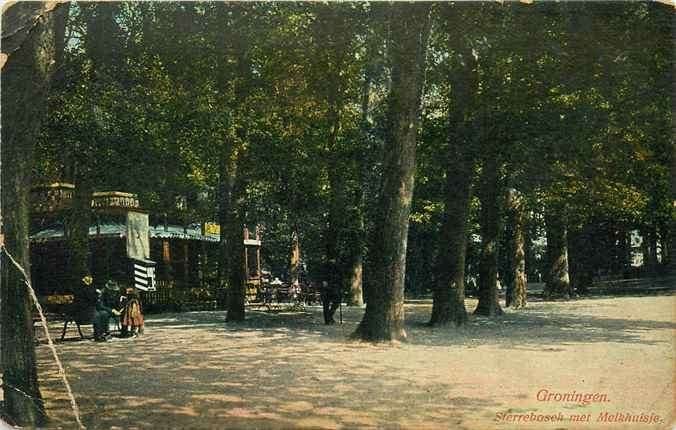 301-201-037 Groningen Sterrebosch met Melkhuisje, Verzamelen, Verzenden, Voor 1920, Groningen