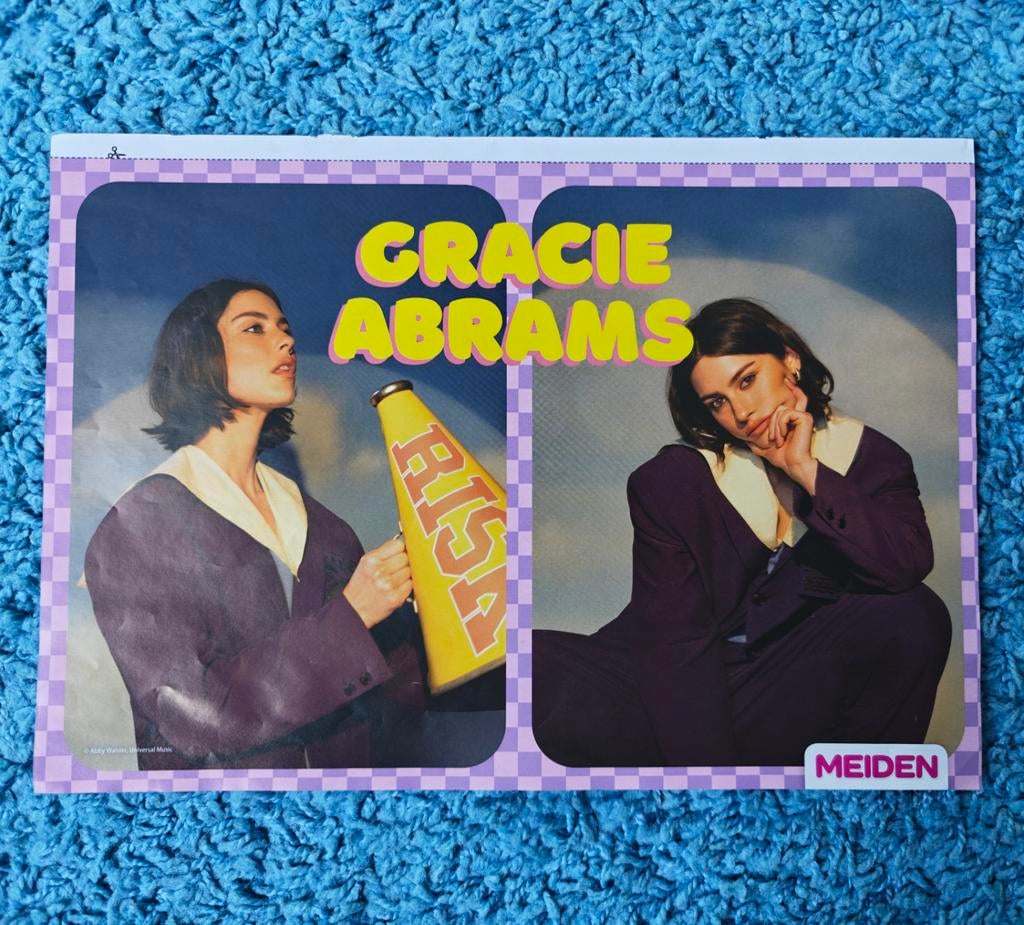 Gracie Abrams poster meiden magazine, A4 of kleiner, Rechthoekig Liggend, Nieuw, Ophalen of Verzenden