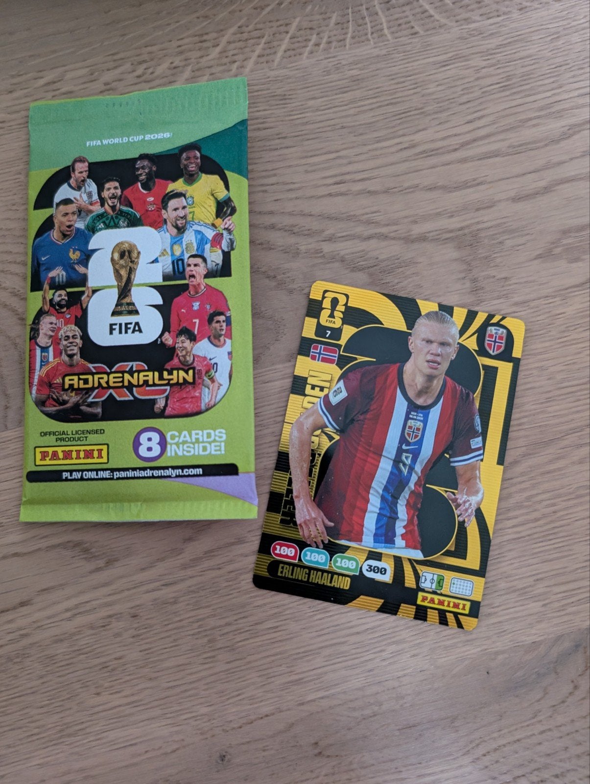 Golden baller Haaland 7 panini world cup 2026 voetbalkaart, Ophalen of Verzenden, Zo goed als nieuw, Plaatje