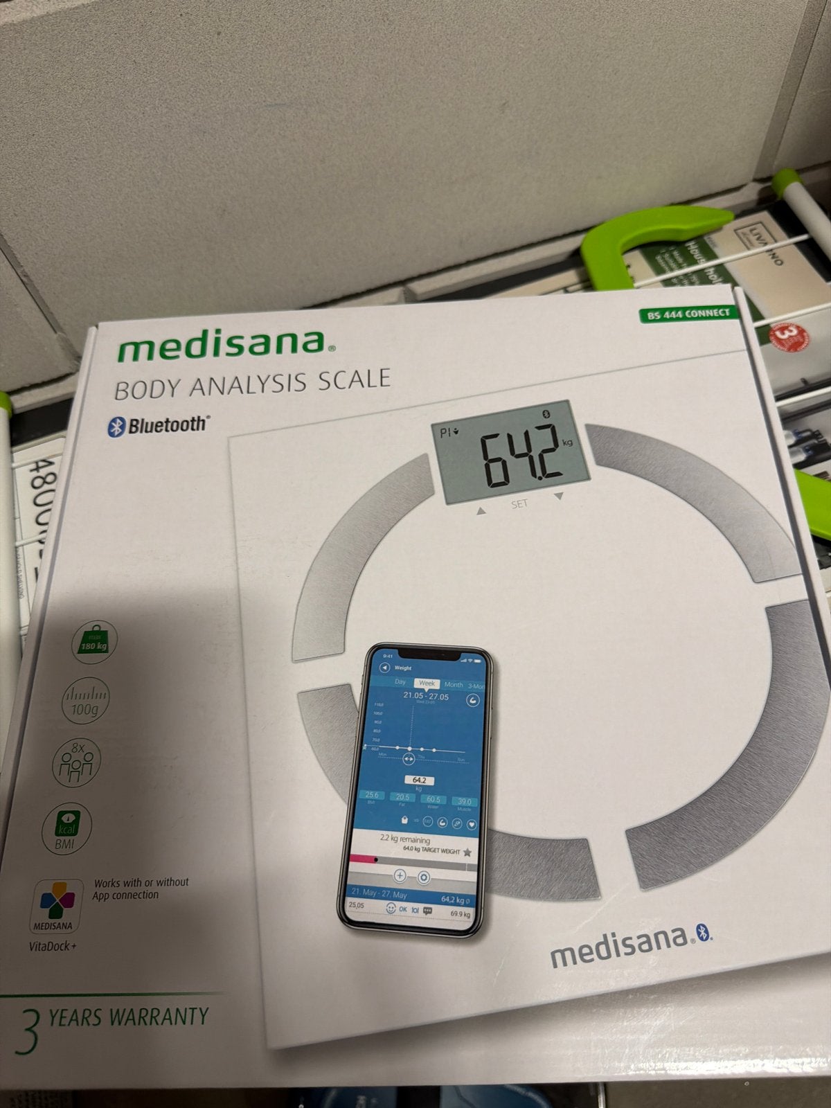 Medisana BS 444 Connect Lichaamsanalyseweegschaal, Nieuw, 100 kg of meer, Ophalen of Verzenden, Digitaal