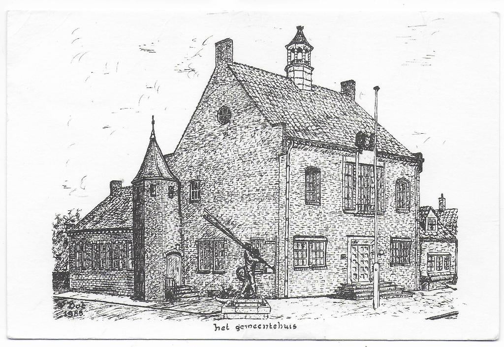 Hardinxveld Giessendam  Gemeentehuis   ansichtkaart (B7871), Verzamelen, Ansichtkaarten | Nederland, Ophalen of Verzenden, 1980 tot heden