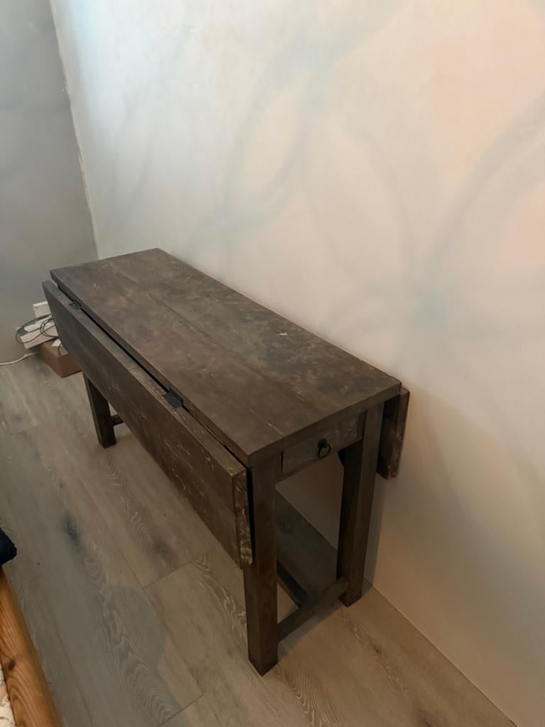 Hofstede stijl tafel / sidetable - uitklapbaar, Ophalen, Gebruikt, 100 tot 150 cm, 75 cm of meer