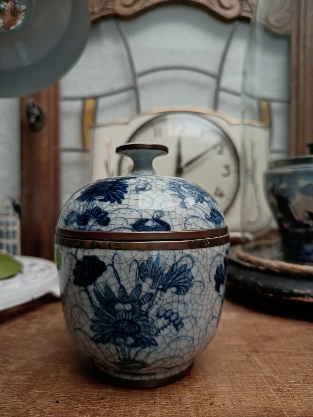 nostalgische oud chinees voorraad potje / 13.5 cm hoog, Ophalen