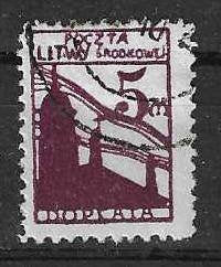 Midden-Litouwen Michel P 5 A gestempeld, Ophalen of Verzenden, Overige landen, Gestempeld