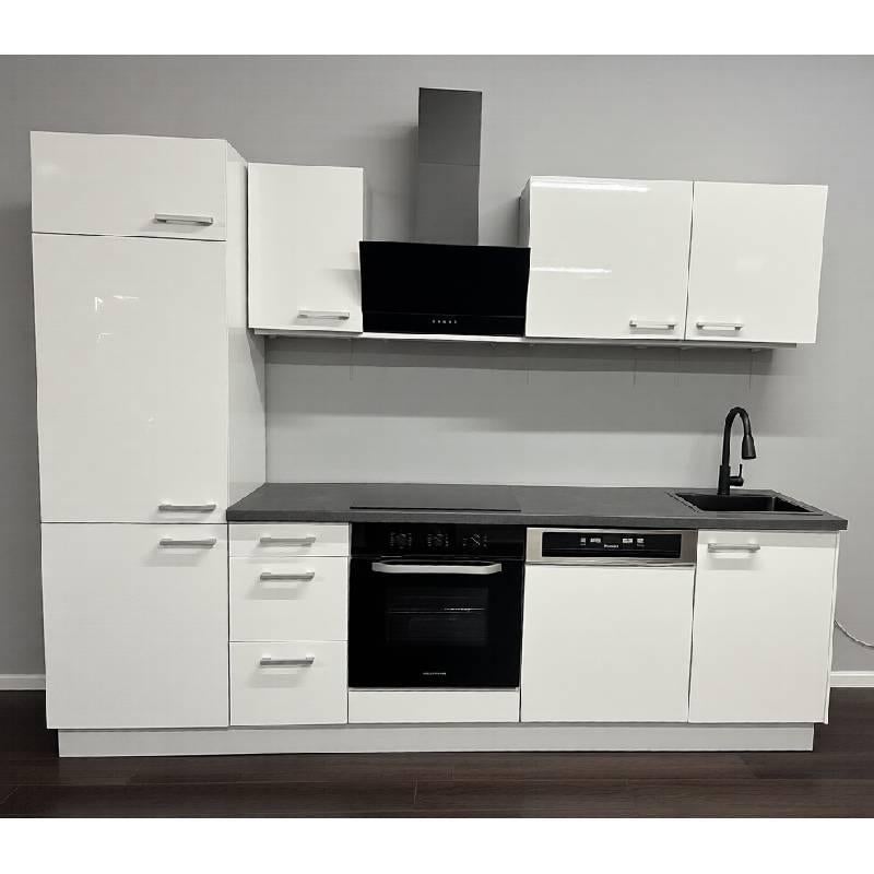 Nieuwe keuken compleet met apparatuur hoogglans wit 270cm, Wit, Nieuw, Enkelwandige keuken, Ophalen of Verzenden