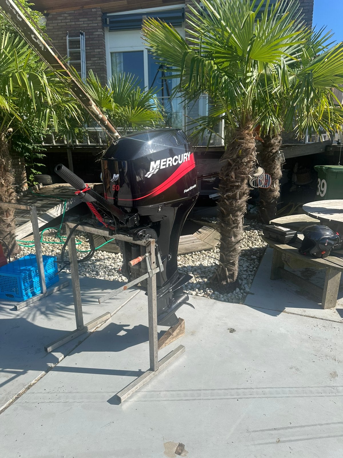 Mercury 50 pk 4 takt langstaart op knuppel met powertrim, Ophalen, Viertaktmotor, Zo goed als nieuw, 30 pk of meer