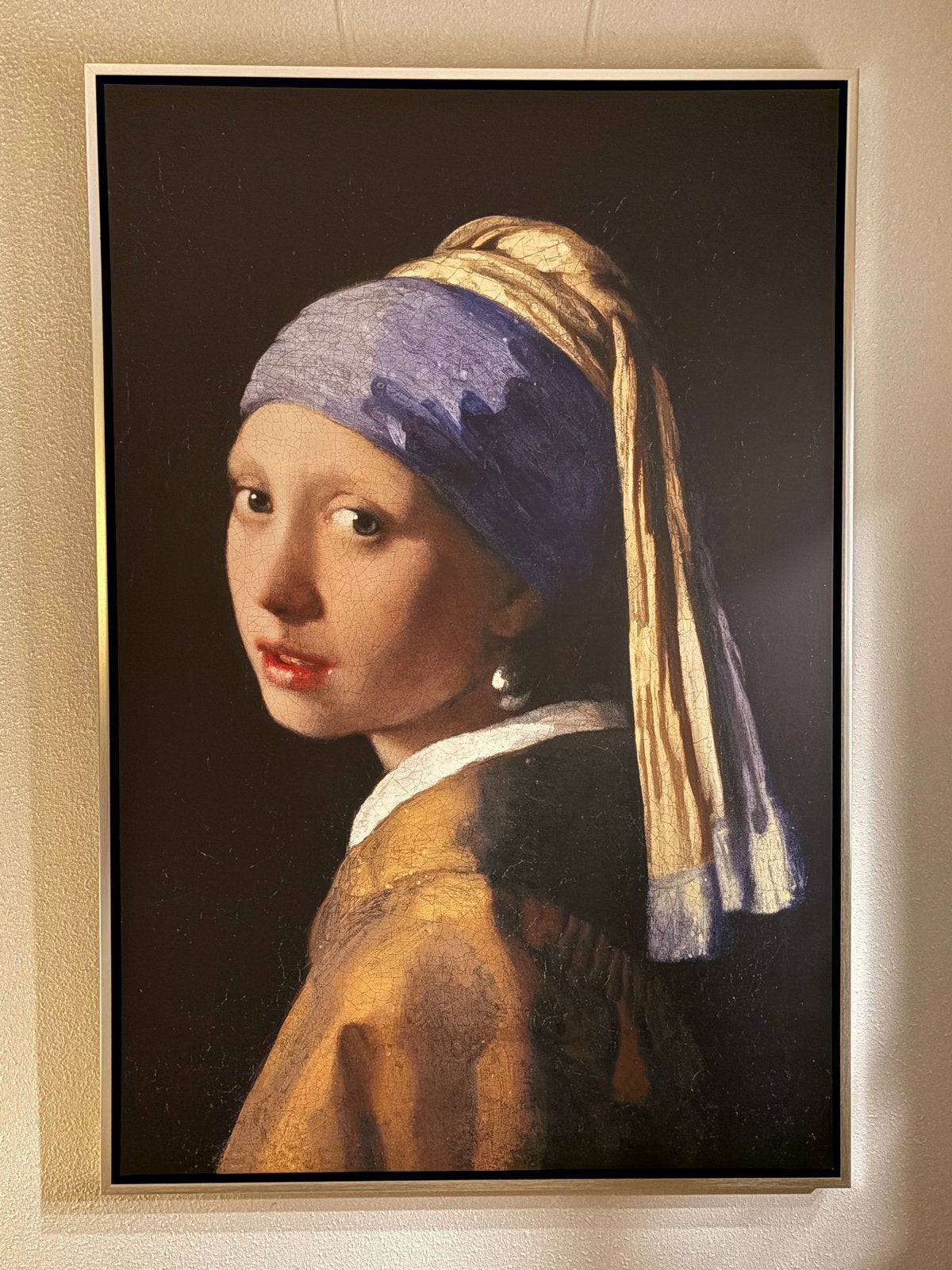 Het Meisje met de Parel - canvas in lijst (loods5), Ophalen, Doek, Portret of Personen, Klassiek