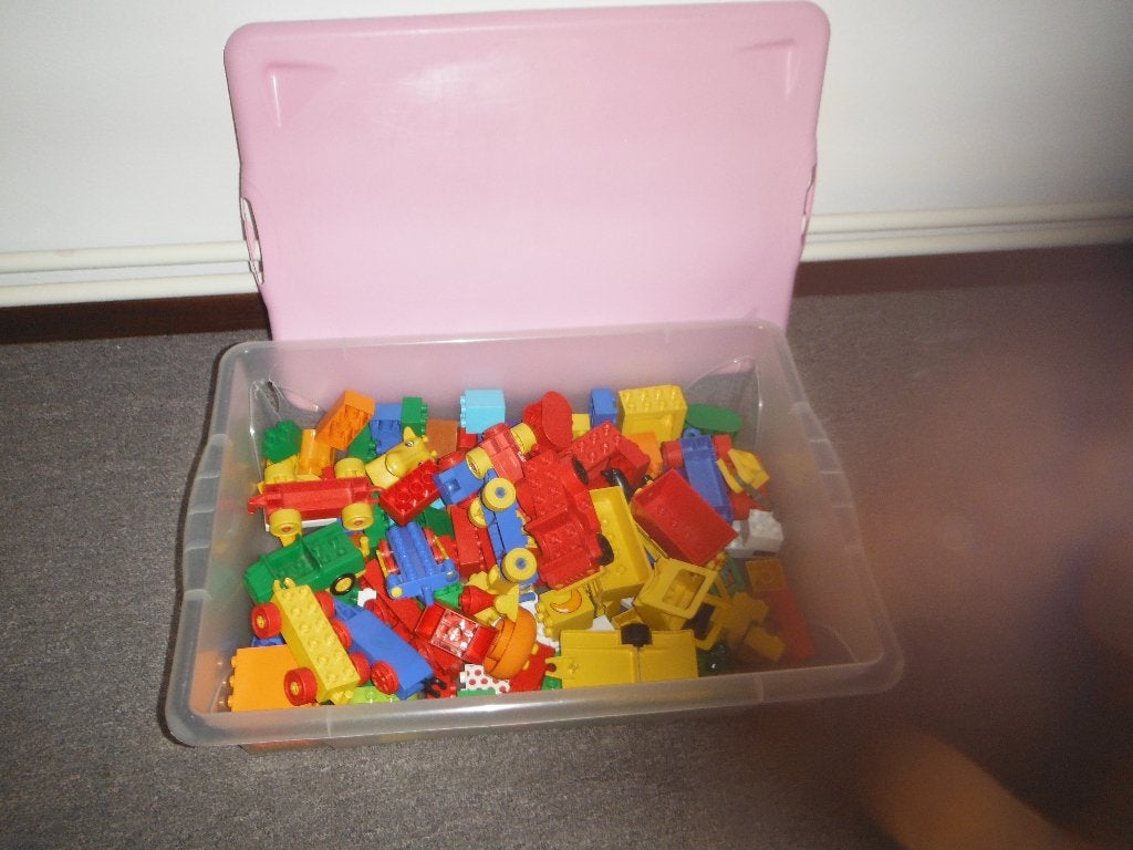 bak met duplo, Ophalen, Gebruikt, Losse stenen, Duplo